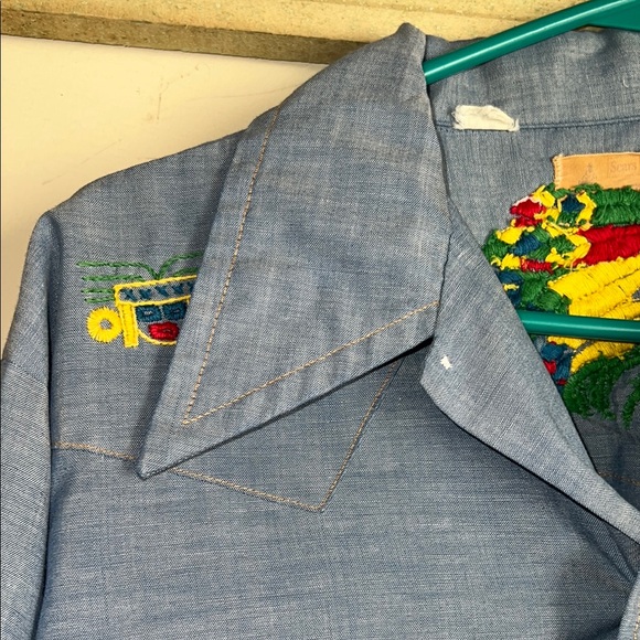 Rare 70’s Vintage Embroidered Blue Western Shirt - Picture 9 of 9